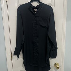 Long silk blouse dress